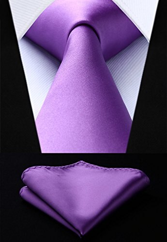 Heren Das Stropdas Set Solid Stropdassen Voor Man Zakdoek Party Voor Mannen Trouwjurk Accessoires: Licht Paars