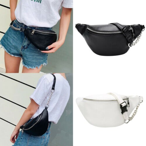 Moda feminina bolsa de cintura pacote de fanny pu cinto ajustável bolsa pequena bolsa de telefone chave sólida moda casual pacote de cintura