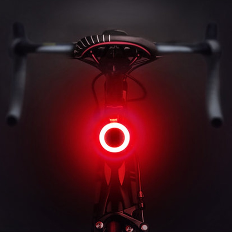 Fiets Cirkel Achterlicht Led Road Mountainbike Licht Usb Oplaadbare Achterlicht Mtb Waarschuwing Tail Lamp 5 Modi Fietsen Lantaarn