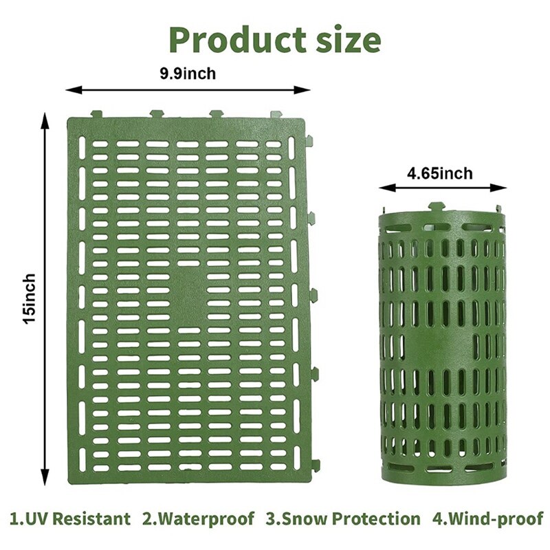 10 Pack Plastic Plant Tree Trunk Protectors Easy Flexible Tree Guard Expandable Nursery Mesh Tree Bark Protector