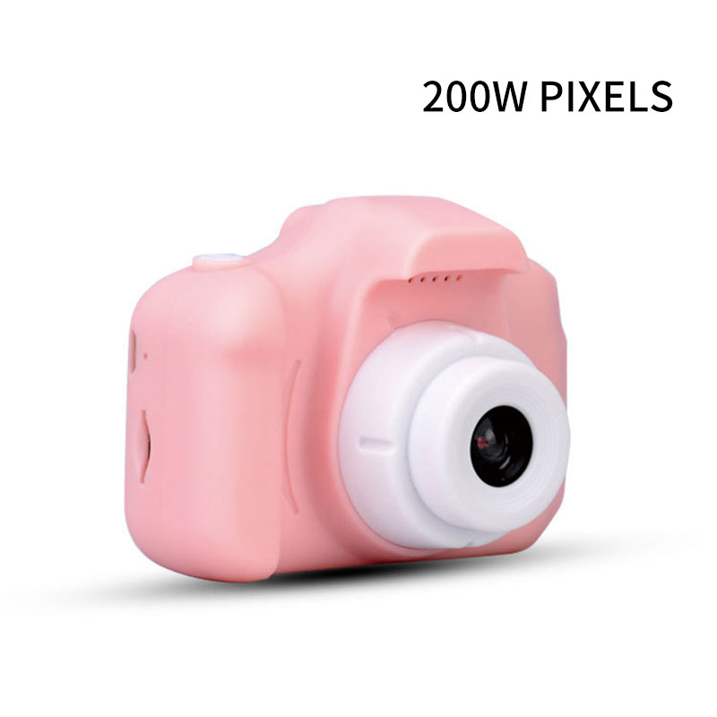Digitalt kamera videokamera hd skærm mini genopladeligt børn kamera stødsikkert børne videokamera børn fødselsdag: 200w- lyserøde