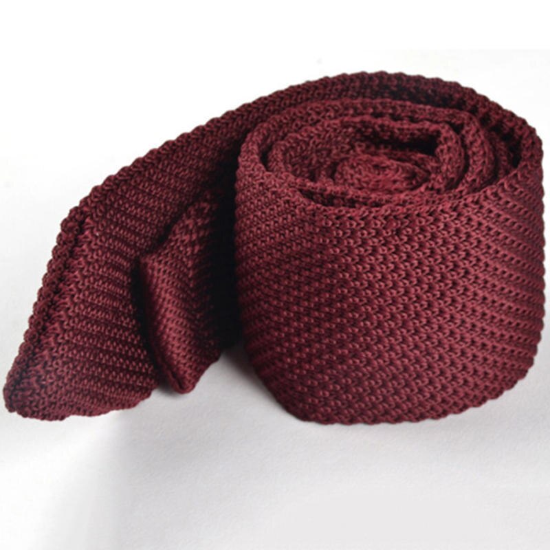 Cravatte colorate da uomo in maglia lavorata a maglia cravatta tinta unita stretto sottile magro tessuto tinta unita cravatte strette: caffè colore