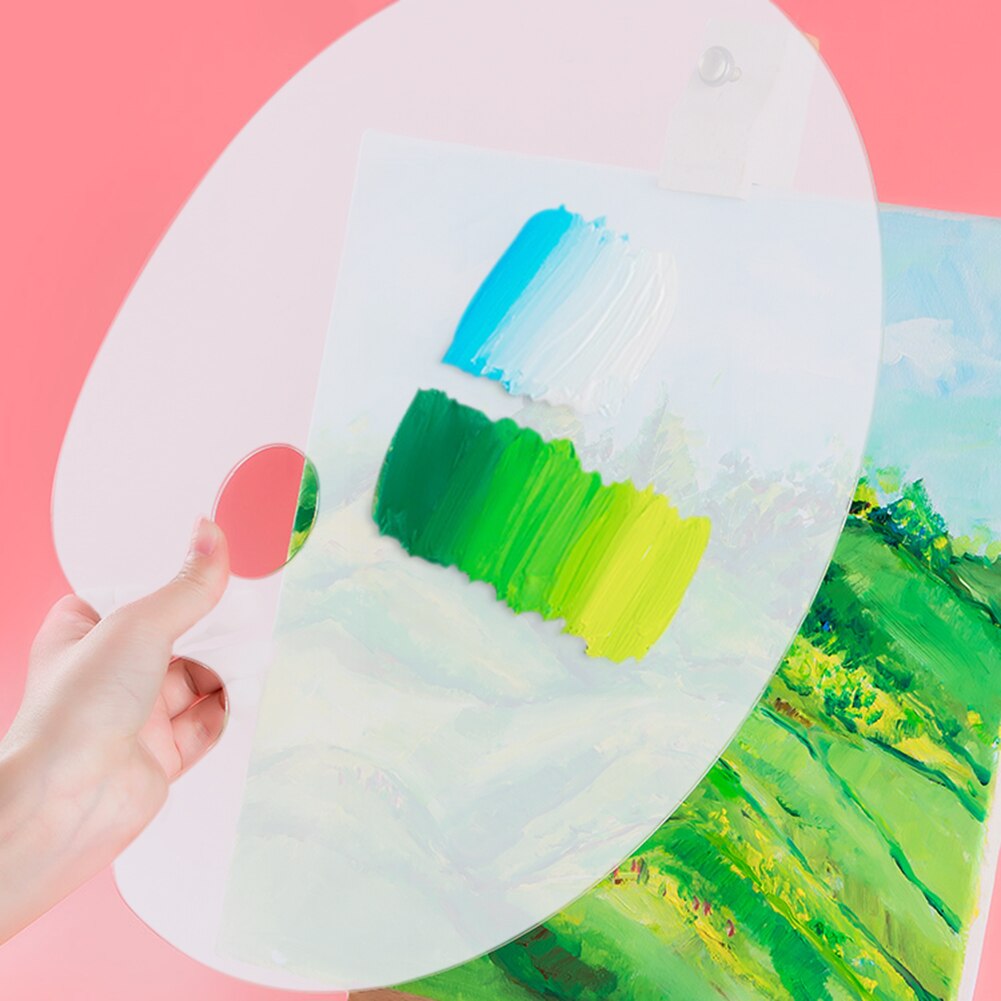 1PC Plastic Clear Oval Painting Palette Drawing Watercolor Mixing Board Pallet Drawing Tray Pallet for Painters Fine Artists Use