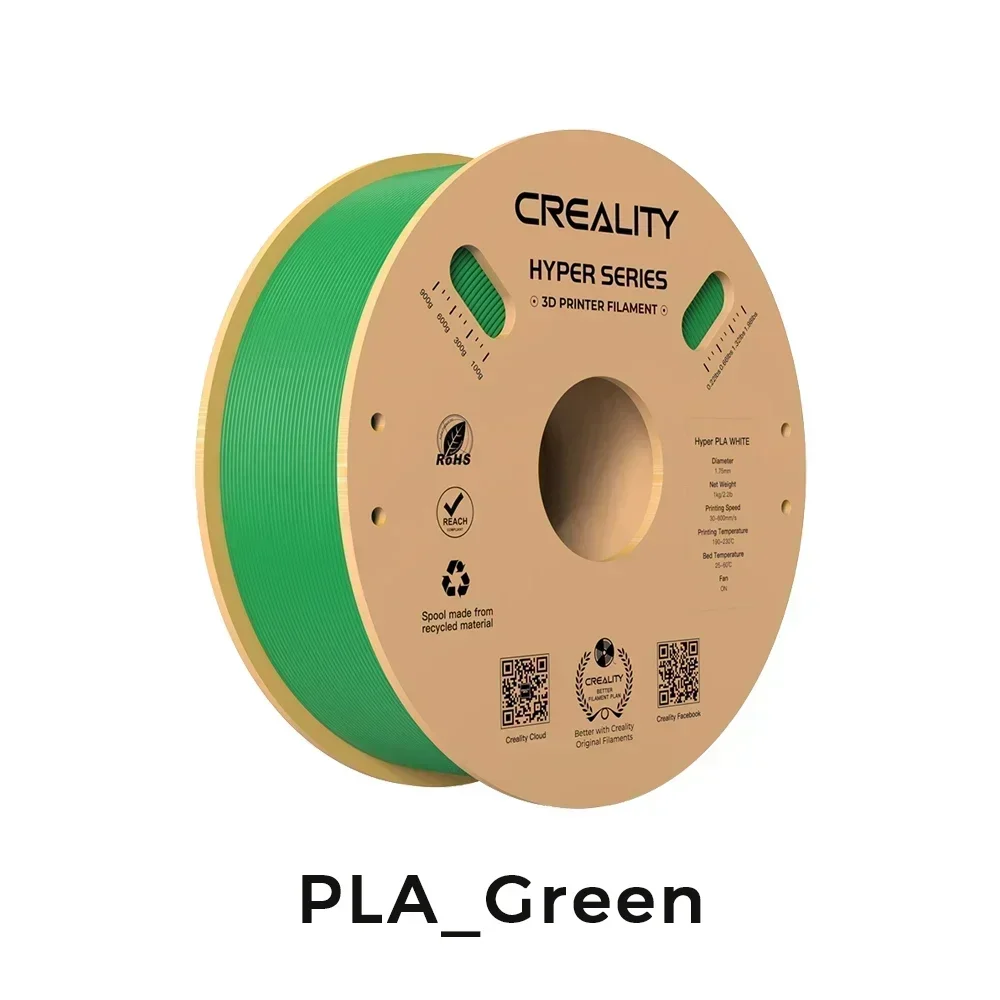 Creality Hyper Series PLA Filament Multiple Colors 1.75mm 1KG 30-600mm/s High Speed High Precision Printing 3D Printer Materials: green