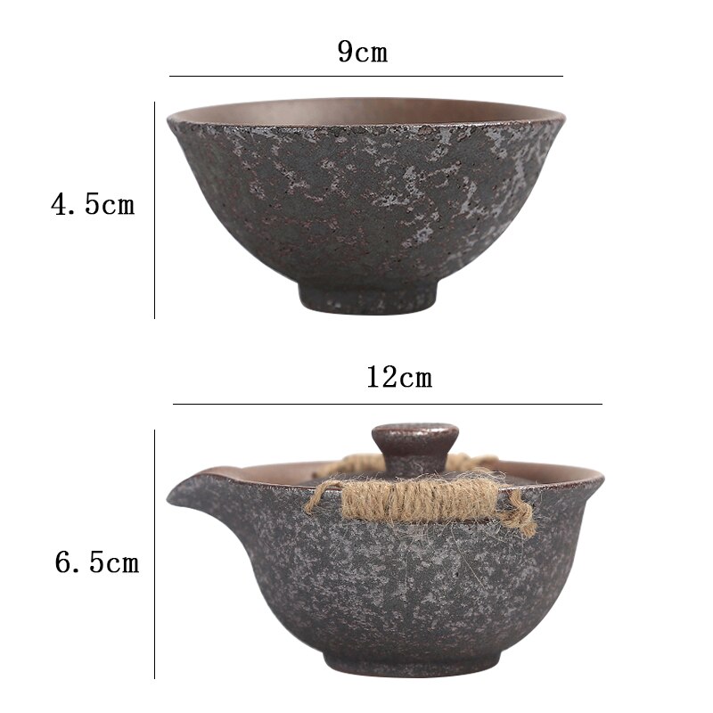 S/2 Tea Set Wood-Fired Hemp Rope Ceramic Gaiwan & ... – Vicedeal