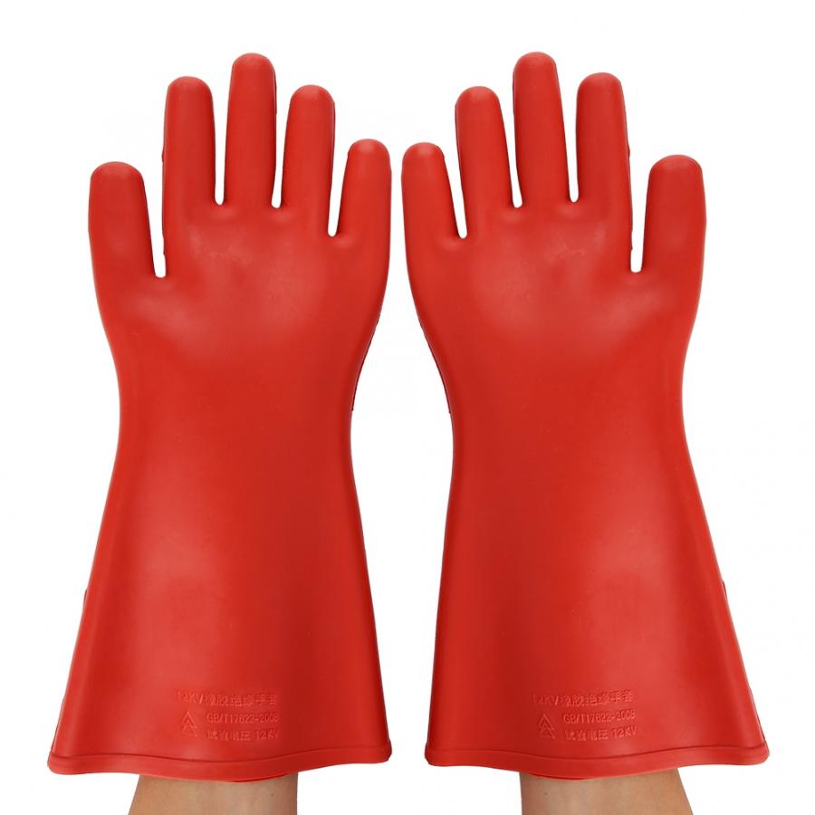12KV High-voltage Proof Rubber Insulated Gloves Waterproof Safety Electrical Protective Gloves Power Gloves anti-electricity,