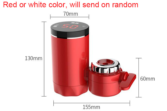 3000W Free-installation Electric Water Heaters Kitchen Cool Water Faucet 3 Sec LED Water Heater Rotatable With Temp Display: Default Title