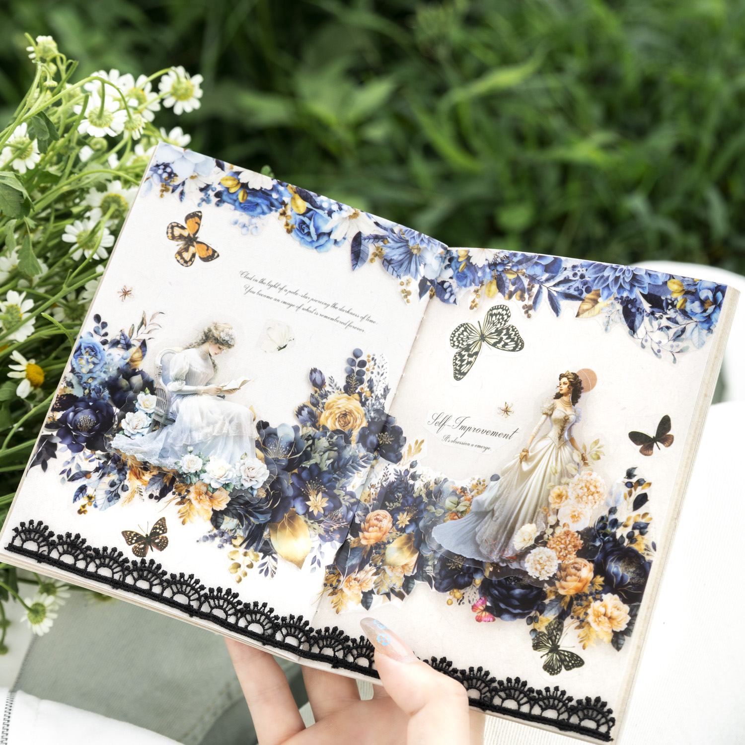 Yoofun 5x200cm Blooming Season PET Tape Flower Garden Decorative DIY Sticker for Card Making Journal Scrapbooking Planner diy