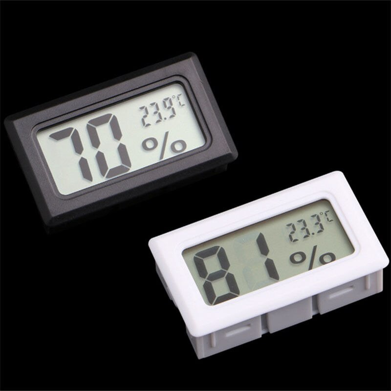 Mini Black Digital Lcd Temperatuur Vochtigheid Meter Indoor Thermometer Temperatuur Sensor Desktop Kantoorbenodigdheden