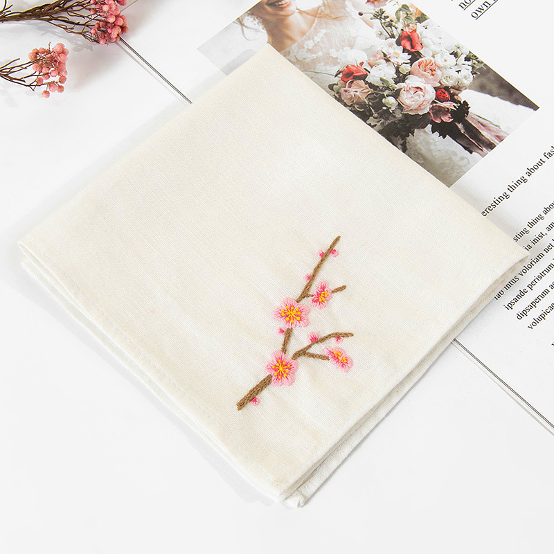 Handkerchief Embroidery Kit Needlework Flower Cross Stitch Set DIY Handwork Swing Handmade Craft Unfinished: 9