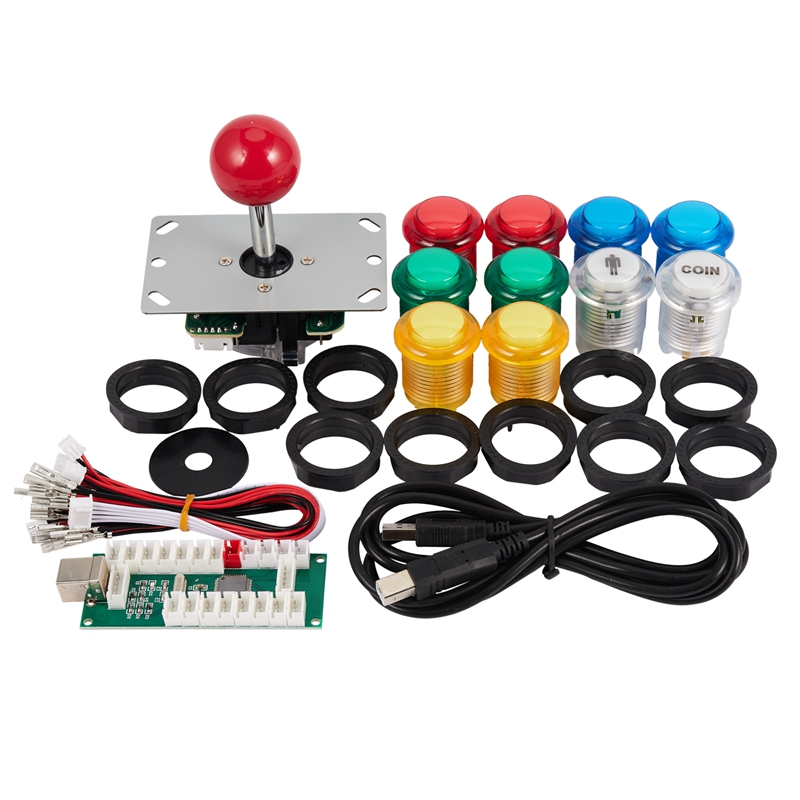 Diy-arcade-joystick-kit, usb-computer-joystick mit lichtchip, 5v-fach kompatibel mit pc/android  / ps3: Default Title