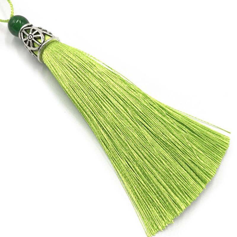 Polyester 9cm zijden kwastjes franje met kralen kwastjes hangende gordijnen voor het naaien van kleding huisdecoratie