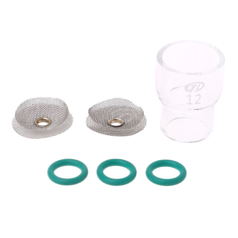 6x #12 Fupa vidrio Pyrex taza TIG soldadura-herramienta piezas para WP-17 WP-9 18 26 lente de Gas