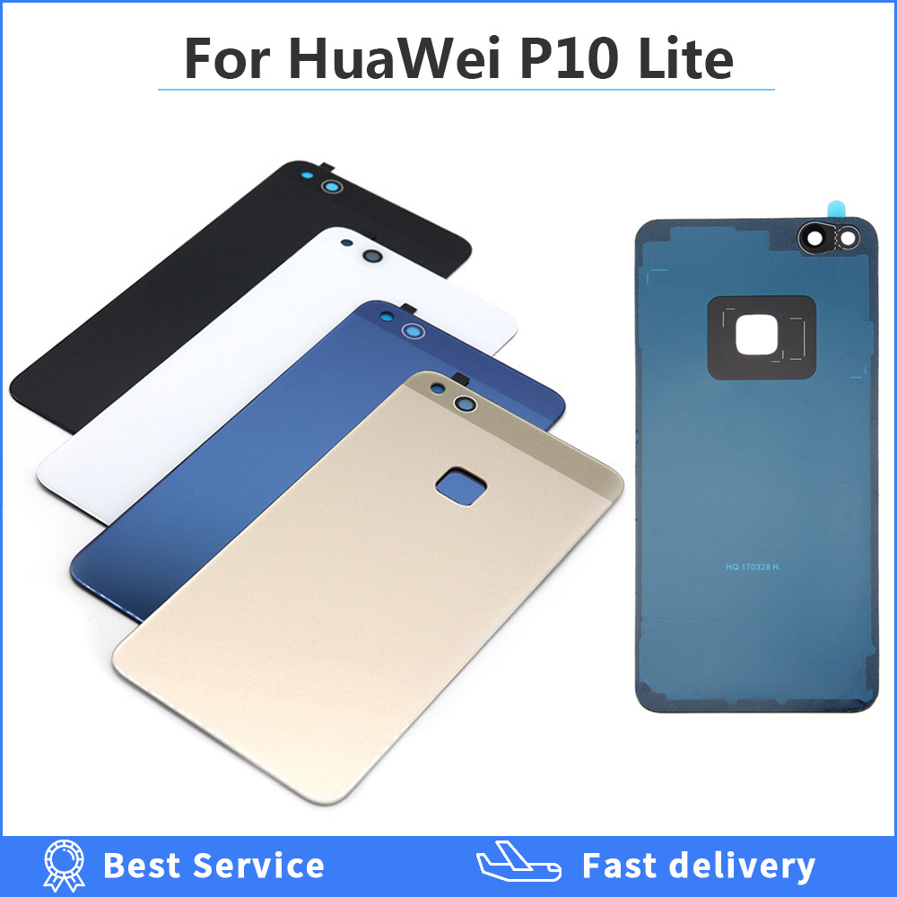 Back Cover Voor Huawei P10 Lite Batterij Cover Behuizing Deur Reparatie Glas Met Plakband Voor 5.2 "Huawei P10 lite Vervangen