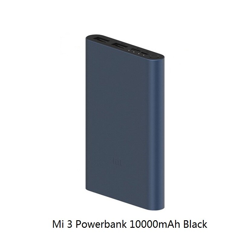 10000mAh Xiaomi Mi Power Bank 3 External Battery Bank 18W Quick Charge Powerbank 10000 with USB Type C for Mobile Phone: PB 3 Black 10000