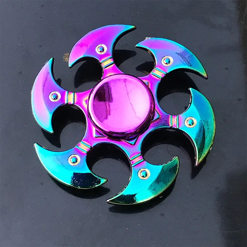 Metal Rainbow Fidget Spinner Gradient Color R188 Mute Bearing EDC Hand Spinner Fingertip Gyro Anti-Anxiety Kids Adult Toys: Brown