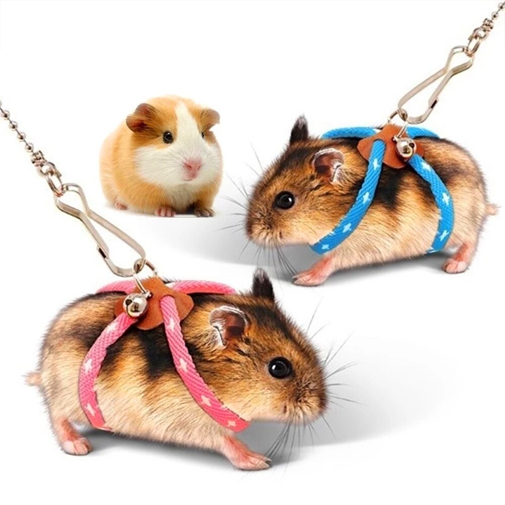 Adjustable Small Pet Rat Mouse Hamster Rope Lead Leash With Bell Ultralight Soft Portable Pet Plaything^^