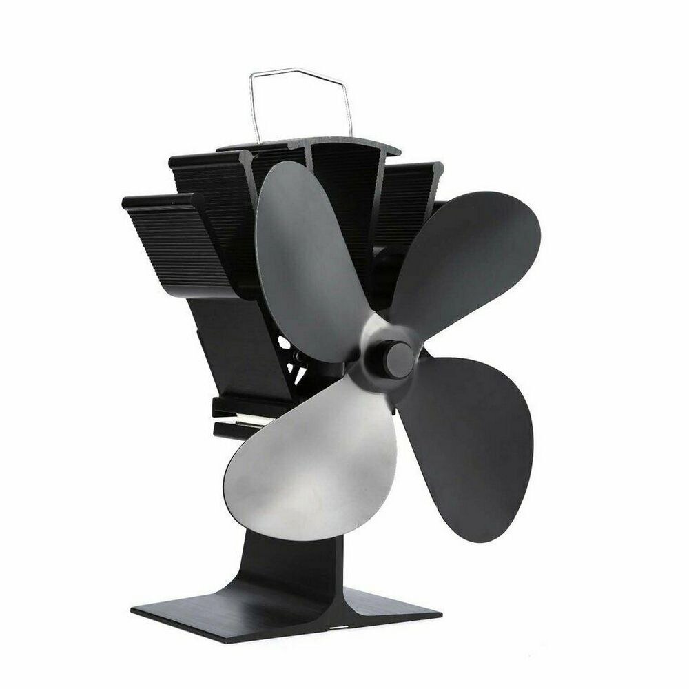 Ecofan-ventilador para hogar de 4 aspas, estufa de calor con ventilador, registro de quemador de madera, silencioso, para el hogar, distribución eficiente del calor
