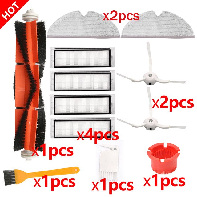 Filtros HEPA para mopa y cepillo principal para XiaoMi Roborock, piezas de aspiradora para S5, S6, S60, S50, S55, T6, T4, T61, Mijia S1, Xiaowa E25, E35: 12