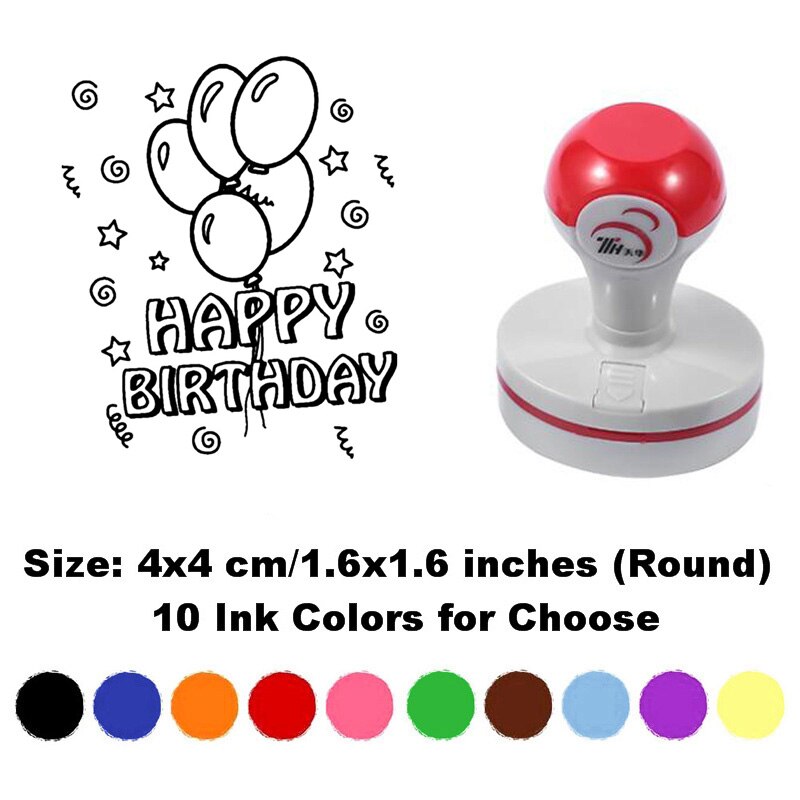 1 PCS Happy Birthday Cake Self-Inking Photosensitive Planner Scrapbooking Stamps for Card Making Bullet Journal Art Supplies: sa022