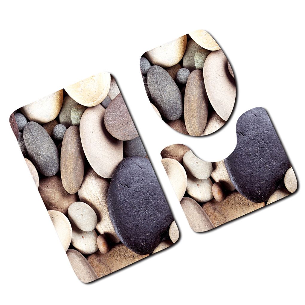 3 stks/set Badkamer Mat Set Anti-Slip Keuken Badmat Tapijt Badkamer Toliet Rug Wasbare Strand Stijl: NO.4