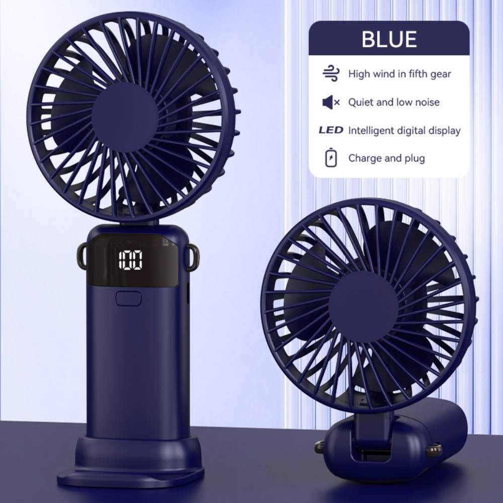 Mini ventilador portátil de mano, ventilador eléctrico silencioso con carga USB ajustable de 3 velocidades y soporte para teléfono, ventiladores de alta velocidad para exteriores: Borgoña