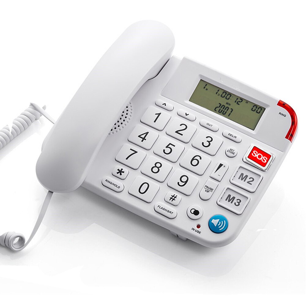 SOS One-Key Dialing Telephone For The Elderly, Large Letter Keys, Large Volume, Home Office Hands-Free Call Landline