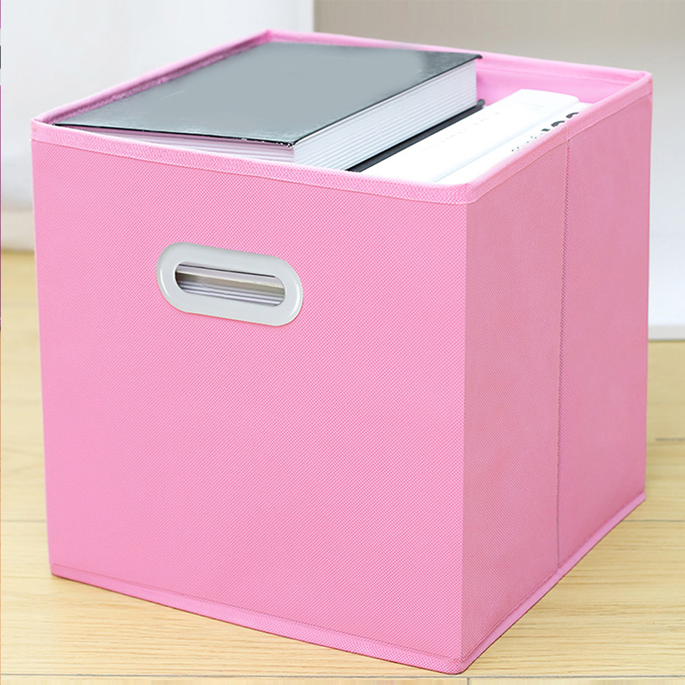 Caja de almacenamiento de tela para libros, ropa, juguetes, almacenamiento de artículos diversos, armario plegable, cajón, organizador, contenedores, cesta: Morado