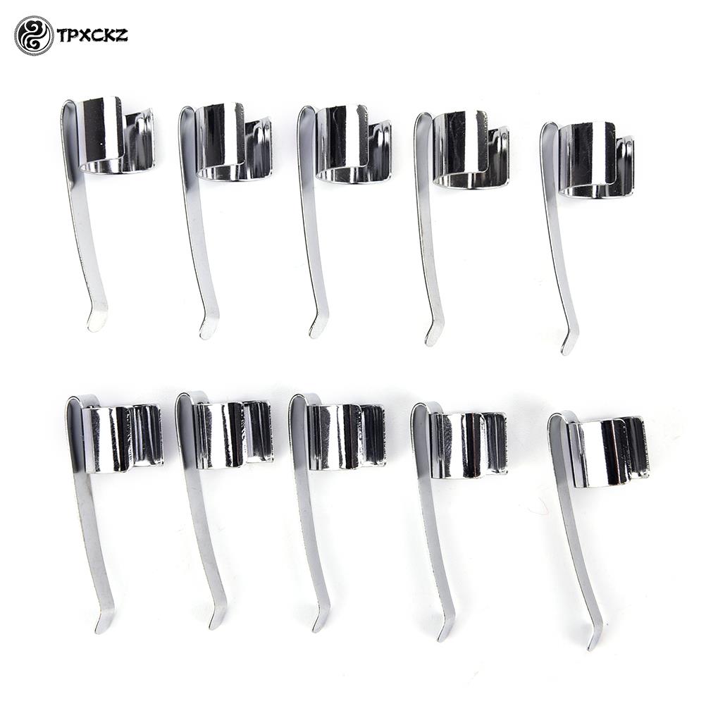 10pcs/lot Silver Stainless Steel Clamp Flashlight Clip Flashlight Mount Holder Pen Clip