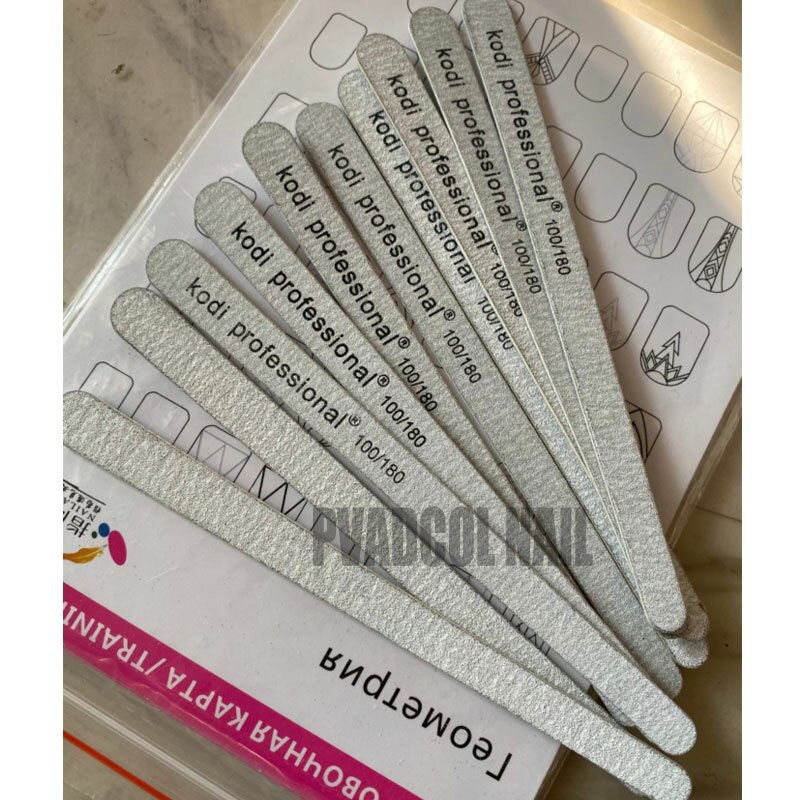 Lote de lijas para manicura , lote de 25 unids/paquete de limas para Nail Art, limas de uñas con gotitas, papel de lija para esmalte gris 100/180 Natural: Nail File 100 180