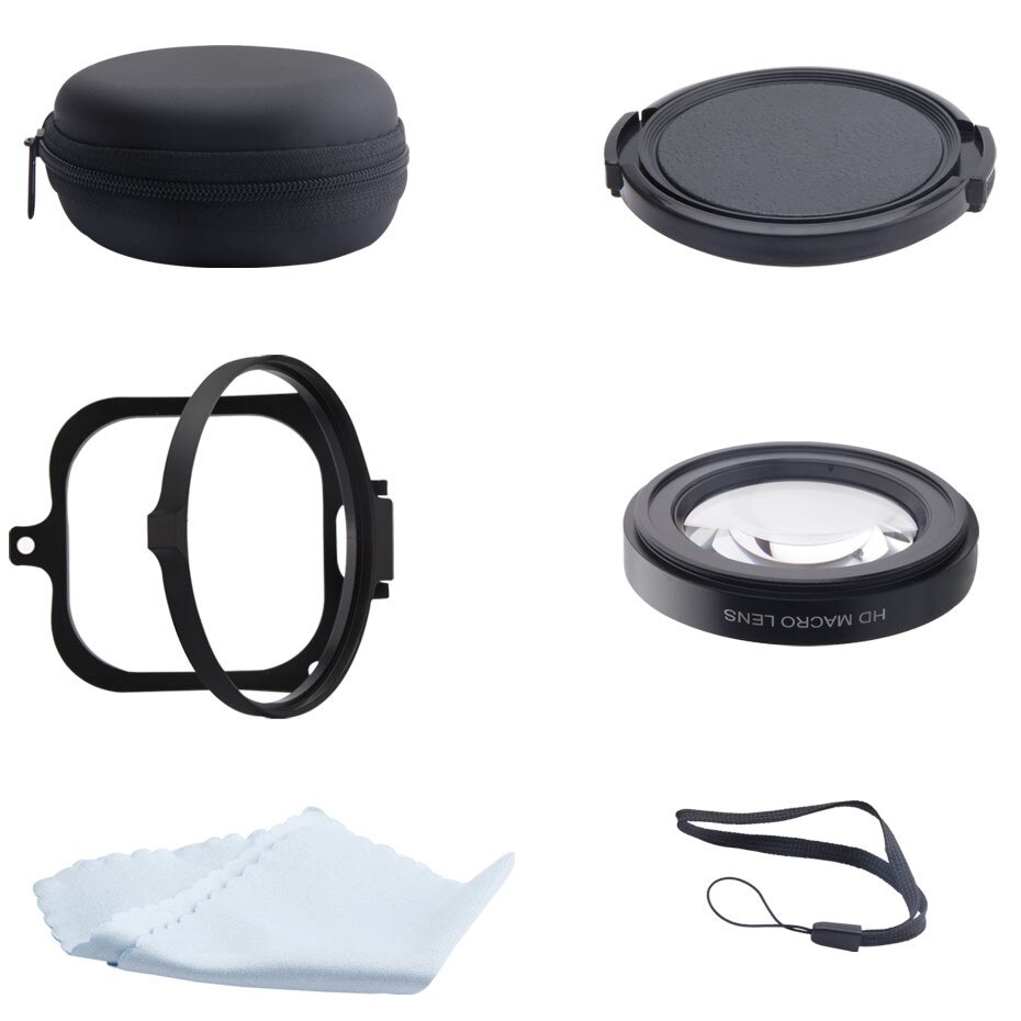 Filtros para Cámara de Acción, de 58mm, para GoPro Hero 8, color negro, supermacro, para buceo de cerca, para GoPro Hero8, estuche negro resistente al agua, accesorios: 6in1