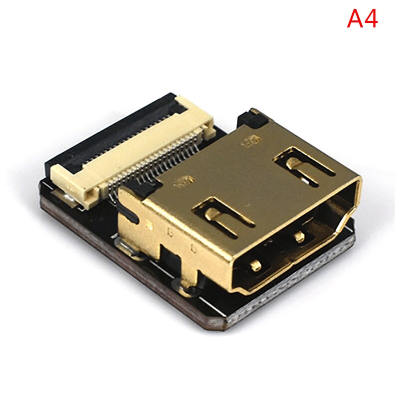 FPV Micro Mini HDMI-compatible Angled Adapter Male Female Connector FPC Flat Cable: A4