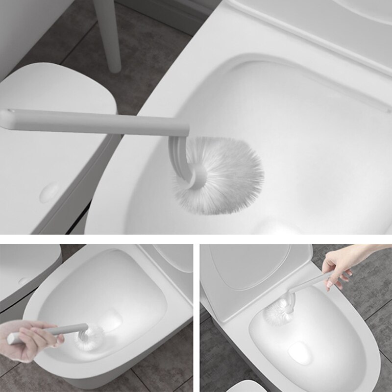 12L Portable Bathroom Trash Can Kitchen Paper Refuse Rubbish Bin Waterproof Waste Basket with Toilet Brush