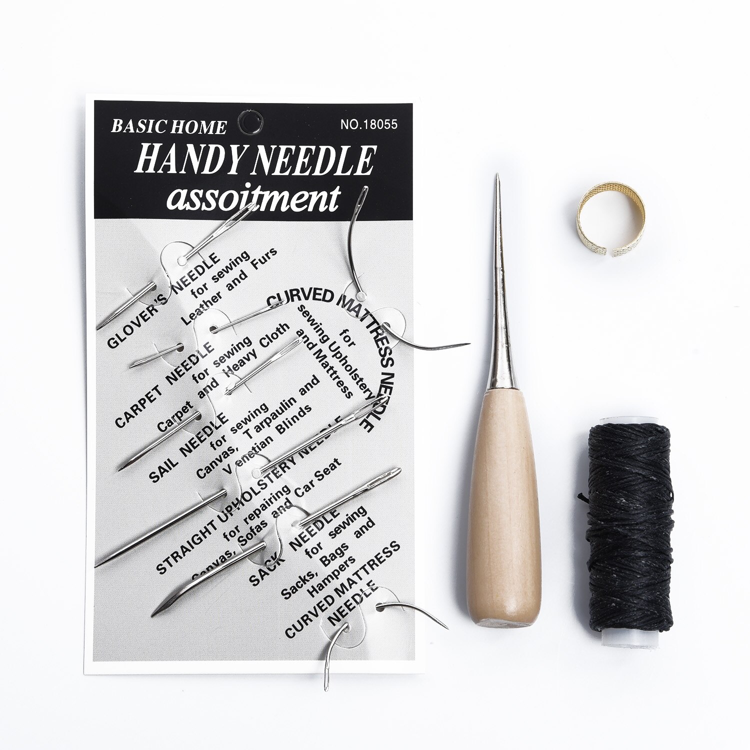 Leather Sewing Needles Stitching/Needle Set Thread Thimbles Hand Sewing Tool