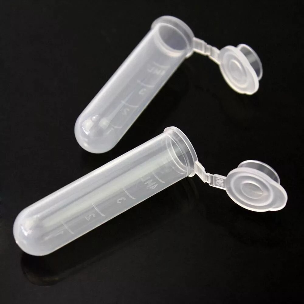 50Pcs 5 ml Centrifuge Test Tube Multi-purpose Empty Plastic Tube Clear Sample Storage Container Round Bottom EP Tube with Scale