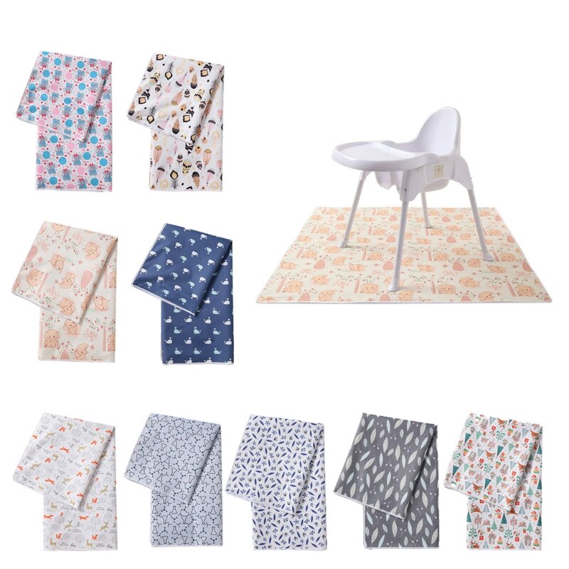 Tapis de sol lavable pour chaise haute, antidérapant, en silicone, anti-éclaboussures, imperméable, anti-fuite, pour loisirs créatifs