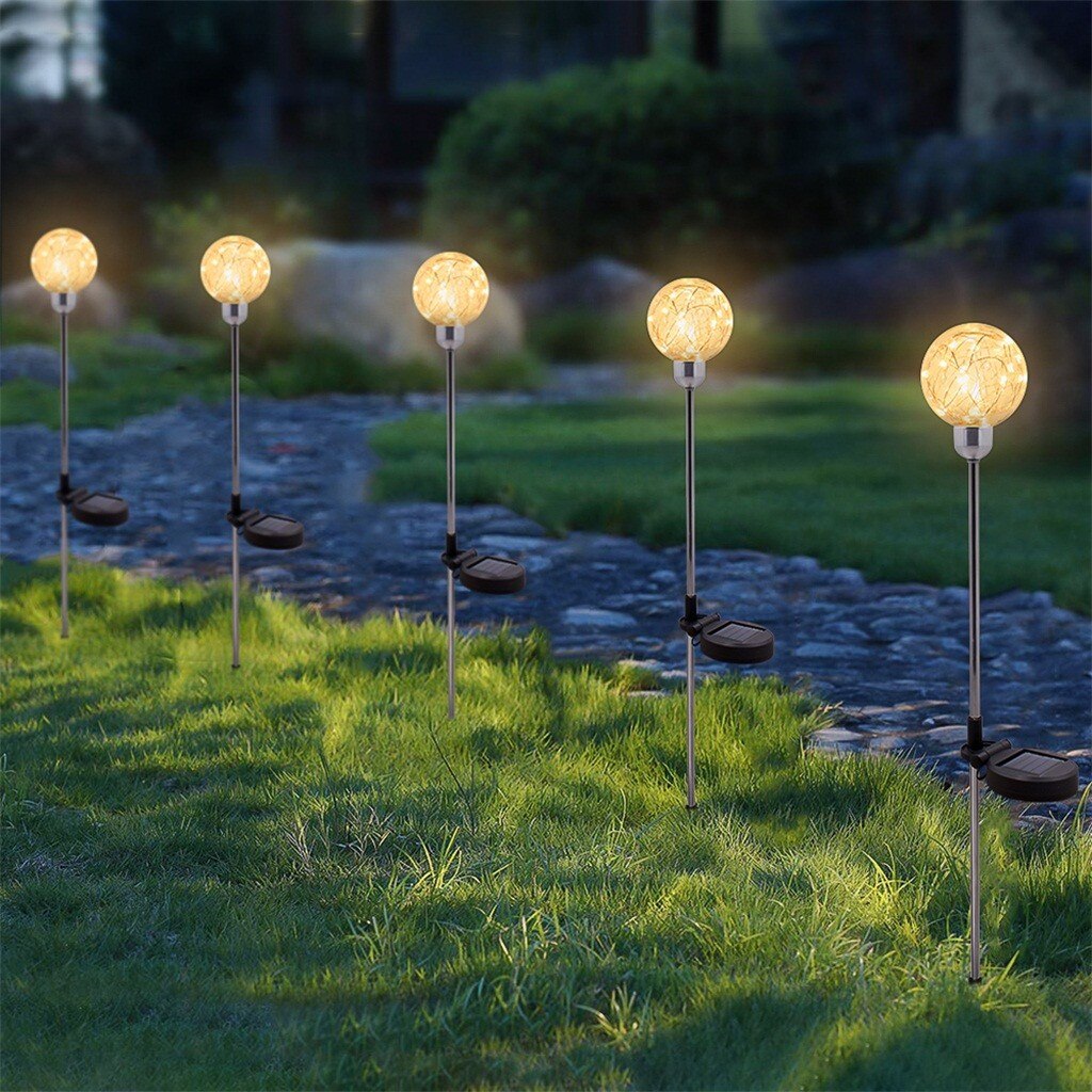 Utomhus solcellslampa led strängljus fairy flash leds gräsmatta ljus varm vit vattentät för jul bröllopsfest dekoration