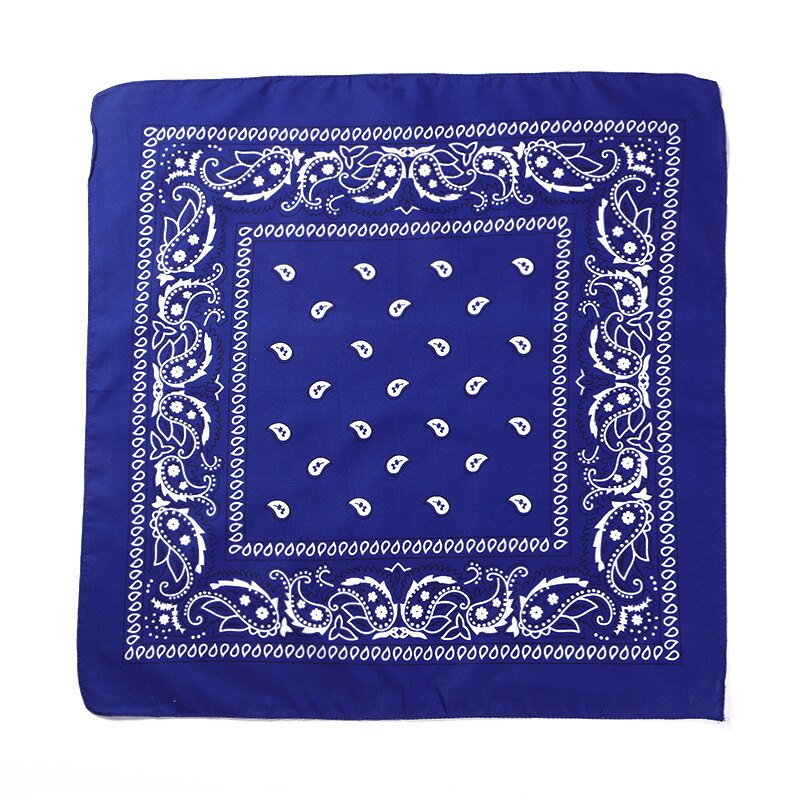 Foulard Bandana noir unisexe, style Hip Hop, bandeau pour cheveux, foulard carré pour le cou et la tête, mouchoir imprimé: FJ04