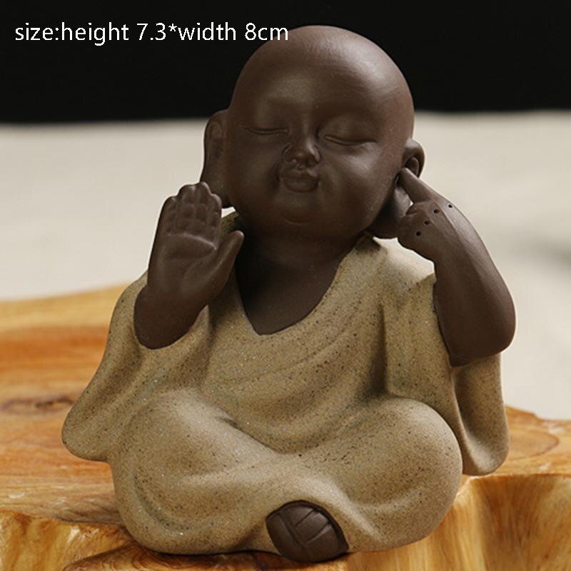 Auténtico Yixing té de arcilla púrpura mascota Kungfu juego de té accesorios hechos a mano encantador té monje mascota coche ornamento Zisha decoración artesanía