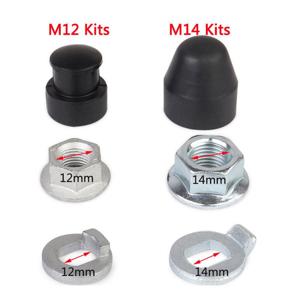 E-bike Hub Motor Axle M12/M14 Lock Nut /lock Washer /spacer /nut Cover For 500W-5000W Motors With 12/14mm Shaft Replace Parts