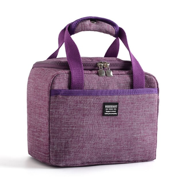 Thermische Geïsoleerde Lunch Koeltas Picknick Voedsel Opbergdoos Koelkast Containers Thermische Multifunctionele Zak Voedsel Organisatoren: Purple