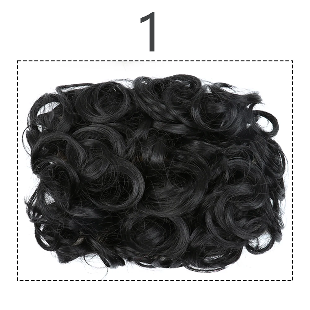 Moño de pelo sintético para mujer, moño rizado marrón Rubio, moño desordenado, peine, Clip en extensión de cabello, Updos, postizos: FS1B/99J