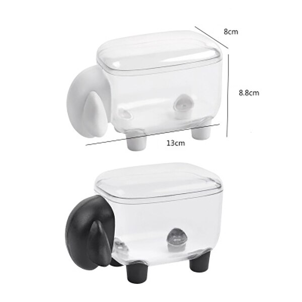 Cajas de almacenamiento de mondadientes de plástico en forma de oveja bonitas cajas de hisopo de algodón caja de palillos de polvo accesorios de cocina para sala de estar