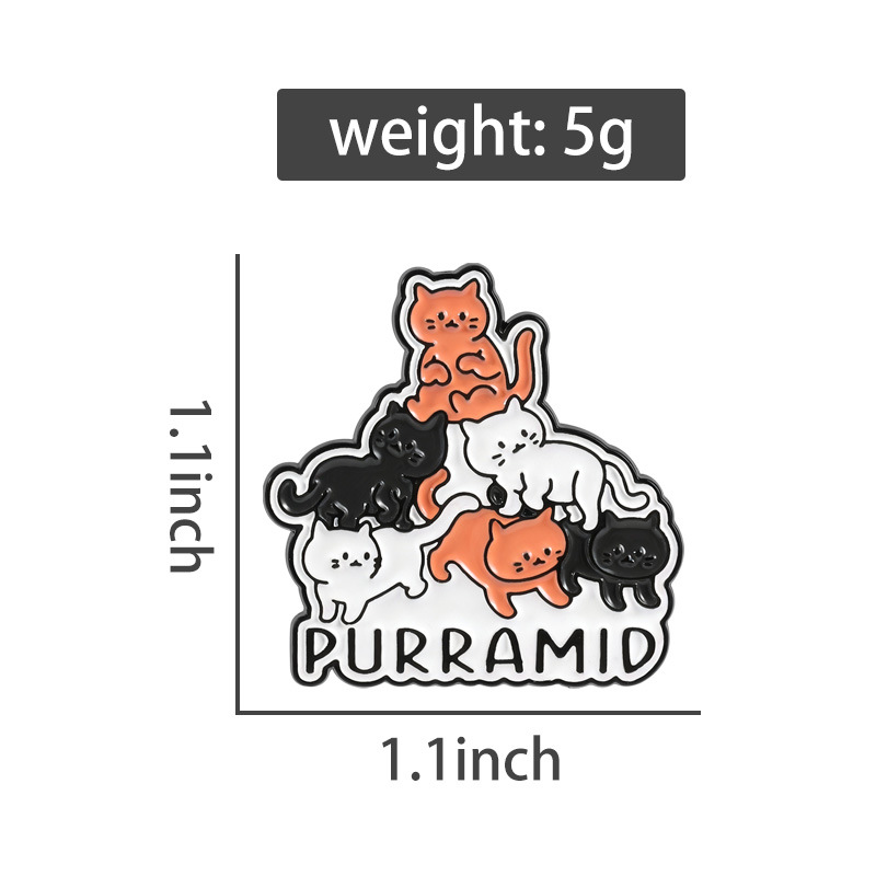 Pin de Esmalte CAT Purramid: Broche de Gato de Desenho Animado para Mochila, Acessórios de Roupa e Joias de Moda