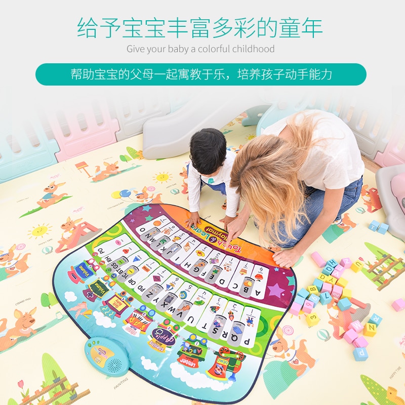 Baby video game tapijt hamster kind zuigeling vroege onderwijs puzzel muziek mat ouder-kind verlichting gamepad speelgoed