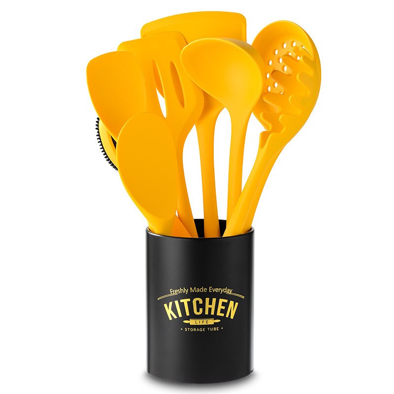 Ensemble d'ustensiles de cuisine en Silicone, résistant à la chaleur, spatule sur le bâton, pelle, ustensiles de cuisine, Gadgets, accessoires
