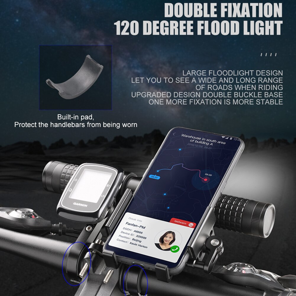 5 w 1 wydłużenie kierownicy rowerowej USB ładowanie lampa rowerowa uchwyt na latarkę zacisk rozszerzenie uchwyt podporowy akcesoria rowerowe