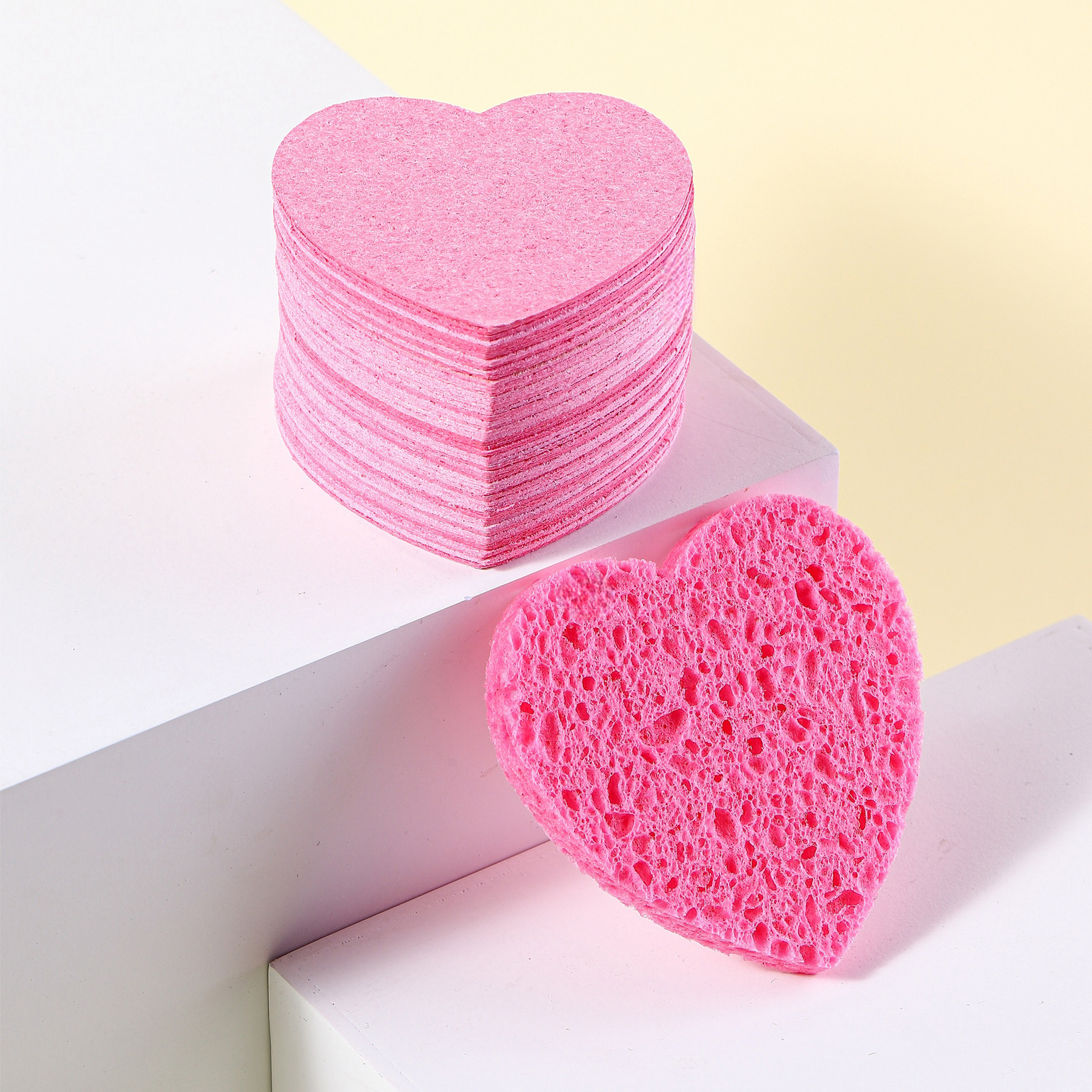 50 stuks gecomprimeerd gezichtsspons washandje Voor make-up verwijderen en exfoli gezichtsreinigingsmasker; make-up verwijderaar: WHITE