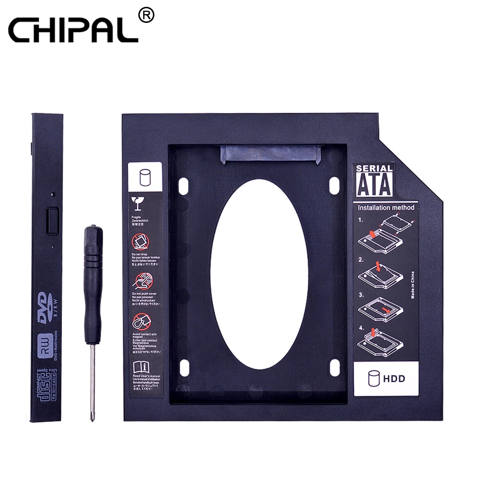 CHIPAL Plastic Material Universal 2nd HDD Caddy 12.7 mm SATA 3.0 for 2.5&quot; SSD HDD Case Enclosure for Notebook ODD DVD/CD-ROM