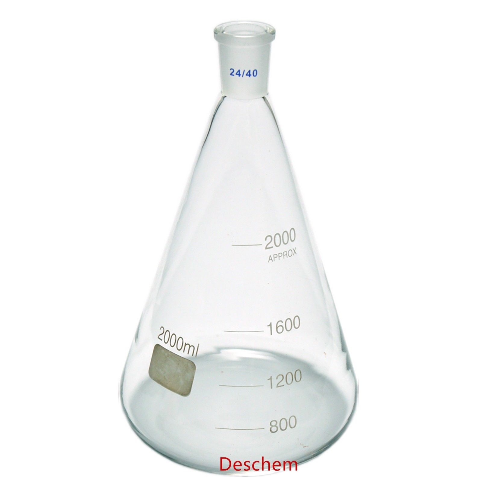 2000ml,24/40,Glass Erlenmeyer Flask,2 Litre,Conical Flasks,Laboratory Glassware